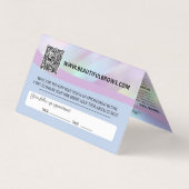 Carte De Visite Microblading Brow post-soins et rendez-vous  (Dos)