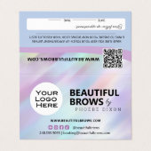 Carte De Visite Microblading Brow post-soins et rendez-vous (Extérieur déplié)