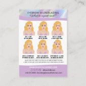 Carte De Visite Microblading Brow post-soins et rendez-vous  (Dos)