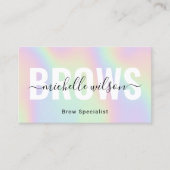 Carte De Visite Microblading Brows Technicien Holographique modern (Devant)