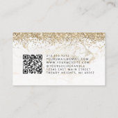 Carte De Visite Microblading Code QR Yeux Marbre Or Glamour (Dos)