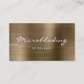 Carte De Visite Microblading de métal brossé or (Devant)