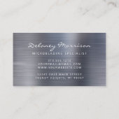 Carte De Visite Microblading écriture métallique brossée argentée (Dos)