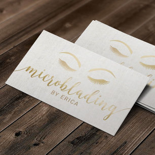 Carte De Visite Microblading Eyebrop Maquillage Artiste Gold Scrip