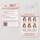 Carte De Visite Microblading Eyebrow Après-soins et rendez-vous Bu (Devant / Derrière)