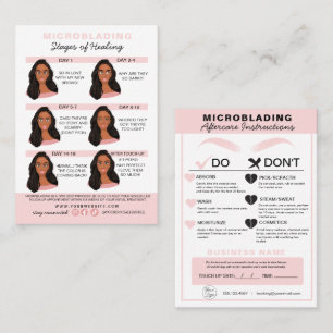 Carte De Visite Microblading Eyebrow Instructions de soins postéri
