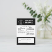 Carte De Visite Microblading Eyebrow Instructions pour les soins p (Debout devant)