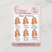 Carte De Visite Microblading Eyebrow Instructions pour les soins p (Devant)