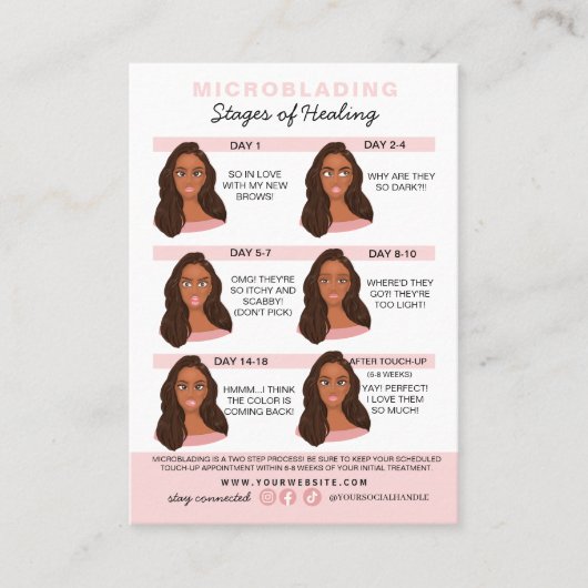 Carte De Visite Microblading Eyebrow Instructions pour les soins p (Devant)