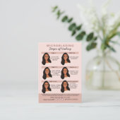 Carte De Visite Microblading Eyebrow Instructions pour les soins p (Debout devant)