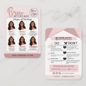 Carte De Visite Microblading Eyebrow Instructions pour les soins p (Devant / Derrière)
