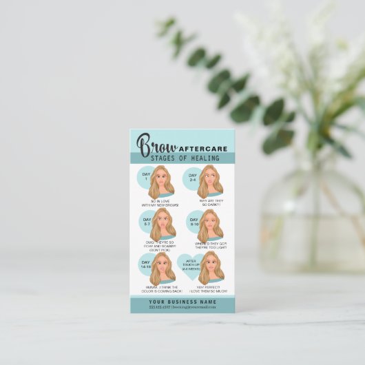 Carte De Visite Microblading Eyebrow Instructions pour les soins p (Debout devant)