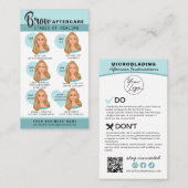 Carte De Visite Microblading Eyebrow Instructions pour les soins p (Devant / Derrière)