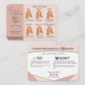Carte De Visite Microblading Eyebrow Instructions pour les soins p (Devant / Derrière)