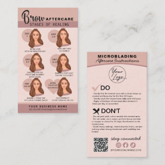 Carte De Visite Microblading Eyebrow Instructions pour les soins p