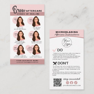 Carte De Visite Microblading Eyebrow Instructions pour les soins p