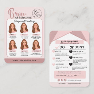 Carte De Visite Microblading Eyebrow Instructions pour les soins p