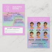 Carte De Visite Microblading Eyebrow Instructions pour les soins p (Devant / Derrière)
