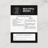 Carte De Visite Microblading Eyebrow Instructions pour les soins p (Devant)