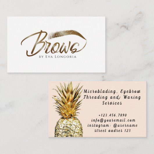 Carte De Visite Microblading, Eyebrow Threading and Waxing Service (Devant / Derrière)