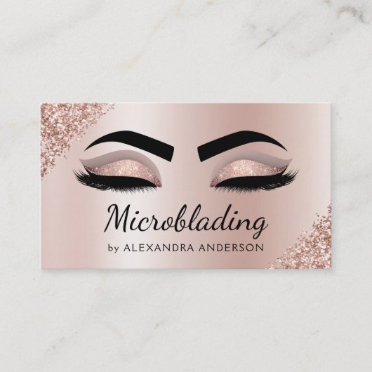 Carte De Visite Microblading Eyebrows Brows Parties scintillant Ro (Devant)