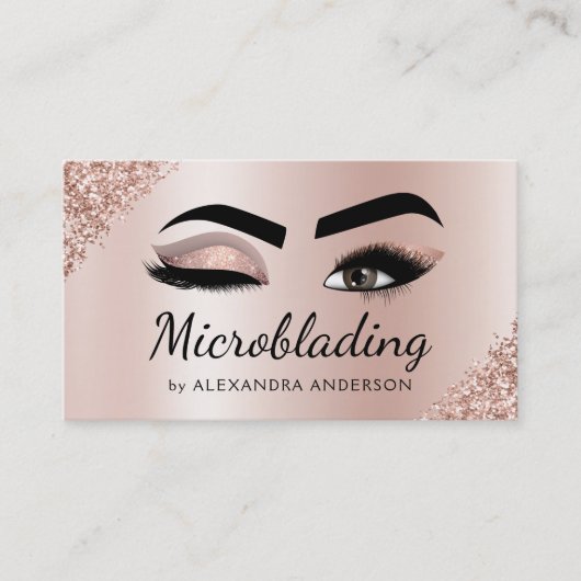 Carte De Visite Microblading Eyebrows Brows Parties scintillant Ro (Devant)