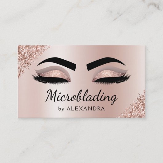 Carte De Visite Microblading Eyebrows Brows Parties scintillant Ro (Devant)