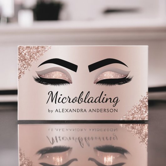 Carte De Visite Microblading Eyebrows Brows Parties scintillant Ro