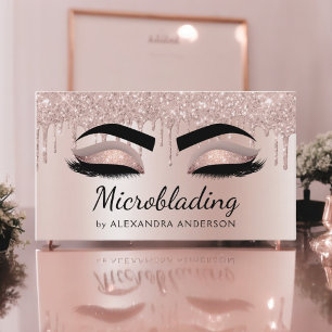 Carte De Visite Microblading Eyebrows Driving Parties scintillant 