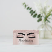 Carte De Visite Microblading Eyebrows Driving Parties scintillant  (Debout devant)