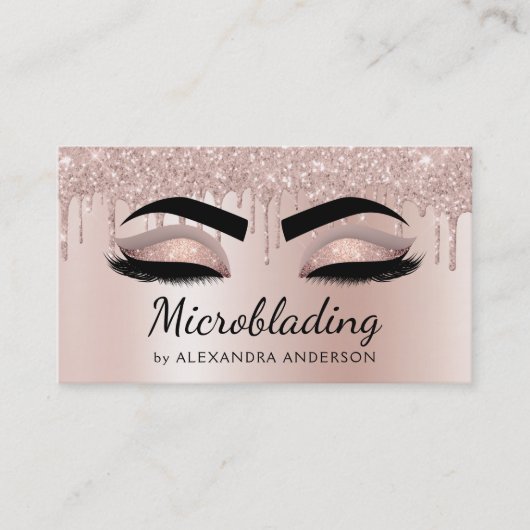 Carte De Visite Microblading Eyebrows Driving Parties scintillant  (Devant)