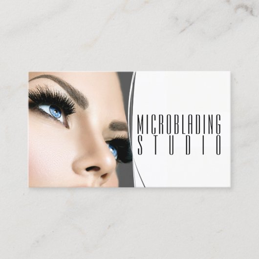 Carte De Visite Microblading moderne, sourcils, maquillage permane (Devant)