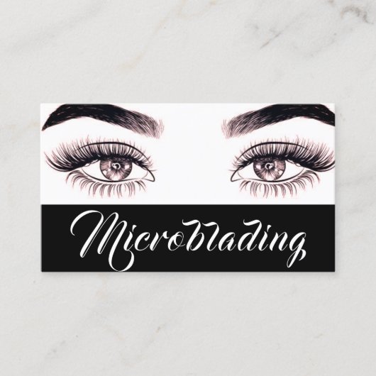 Carte De Visite Microblading moderne, sourcils, maquillage permane (Devant)