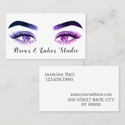 Carte De Visite Microblading moderne, sourcils, maquillage permane (Devant / Derrière)