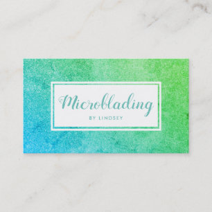 Carte De Visite Microblading Parties scintillant Ombre Vert