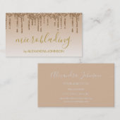 Carte De Visite Microblading Parties scintillant or de luxe (Devant / Derrière)