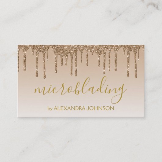 Carte De Visite Microblading Parties scintillant or de luxe (Devant)