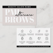 Carte De Visite Microblading Post-Care modifiable PMU Brow Eyebros (Devant / Derrière)