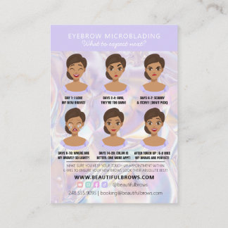 Carte De Visite Microblading post-soins Crystal Holographie