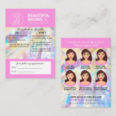 Carte De Visite Microblading post-soins Crystal Holographie (Devant / Derrière)