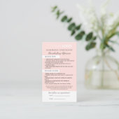 Carte De Visite Microblading post-soins et rappel de rendez-vous (Debout devant)