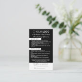 Carte De Visite Microblading post-soins et rappel de rendez-vous (Debout devant)