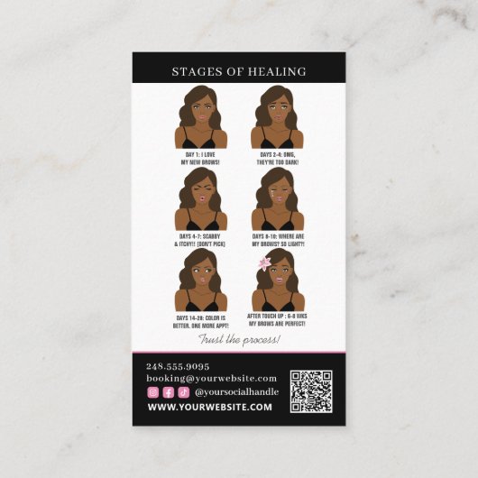 Carte De Visite Microblading post-soins et rappel de rendez-vous (Dos)