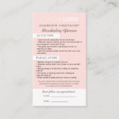 Carte De Visite Microblading post-soins et rappel de rendez-vous (Devant)