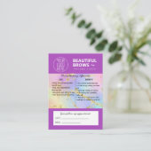 Carte De Visite Microblading post-soins et rappel de rendez-vous (Debout devant)