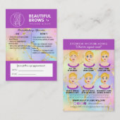 Carte De Visite Microblading post-soins et rappel de rendez-vous (Devant / Derrière)