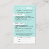 Carte De Visite Microblading post-soins et rappel de rendez-vous (Devant)