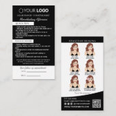 Carte De Visite Microblading post-soins et rappel de rendez-vous (Devant / Derrière)