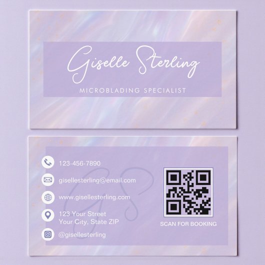 Carte De Visite Microblading Professionnel Holographique