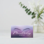 Carte De Visite Microblading Purple Ombre Typographie Salon de bea (Debout devant)